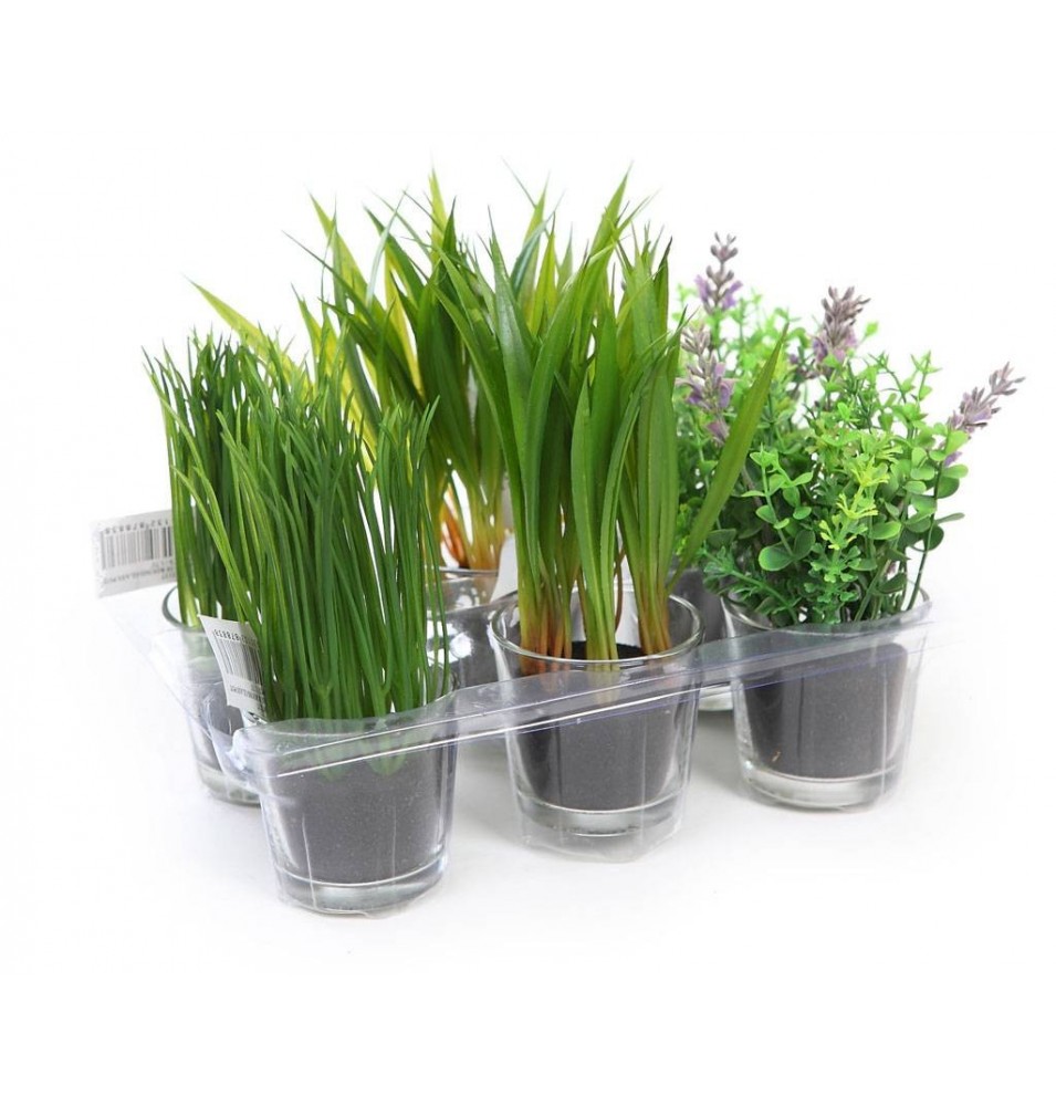BANDEJA 6 UNIDADES HERBACEAS ARTIFICIAL 18 CM BANDEJA 6 UNIDADES HERBACEAS ARTIFICIAL 18 CM