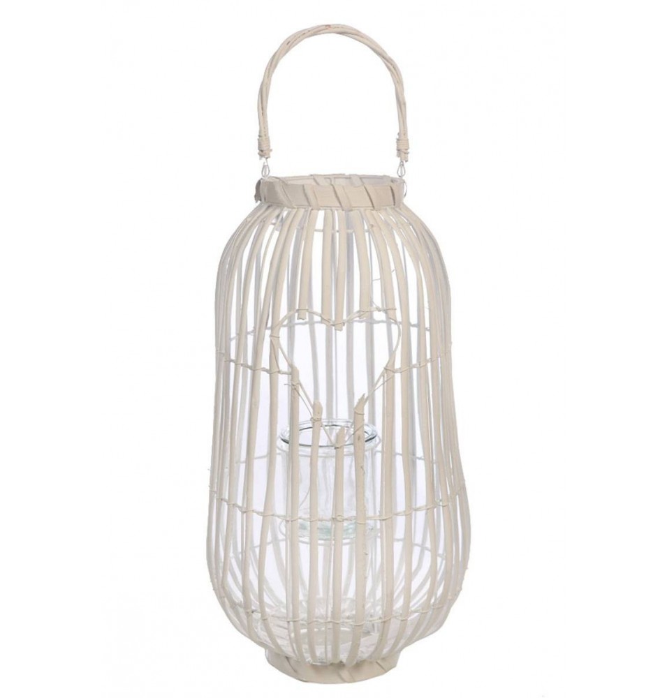 FAROL PARA VELA MIMBRE BLANCO 60 CM FAROL PARA VELA MIMBRE BLANCO 60 CM