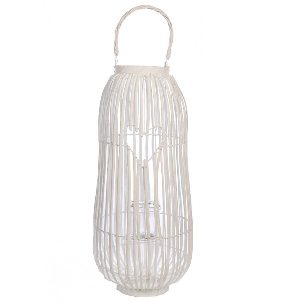FAROL PARA VELA MIMBRE BLANCO 83 CM FAROL PARA VELA MIMBRE BLANCO 83 CM